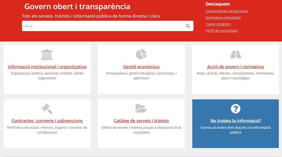 L Ajuntament actualitza el portal de transparència