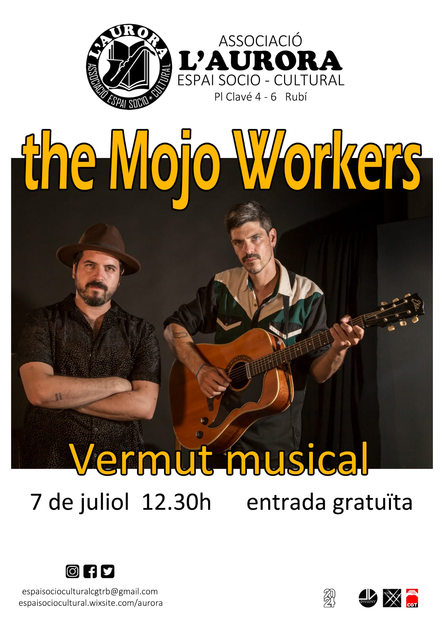 L'Associació Espai sociocultural l'Aurora presenta en concert a The Mojo Workers