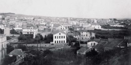 Vista de Rubí amb la fàbrica de "cal Mosques" el 1929. FOTO: Arxiu Fotogràfic del Museu de Rubí