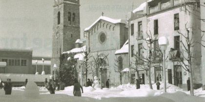 Plaça de l'Església de Rubí nevada. Foto: Arxiu | Jaume Pallarols