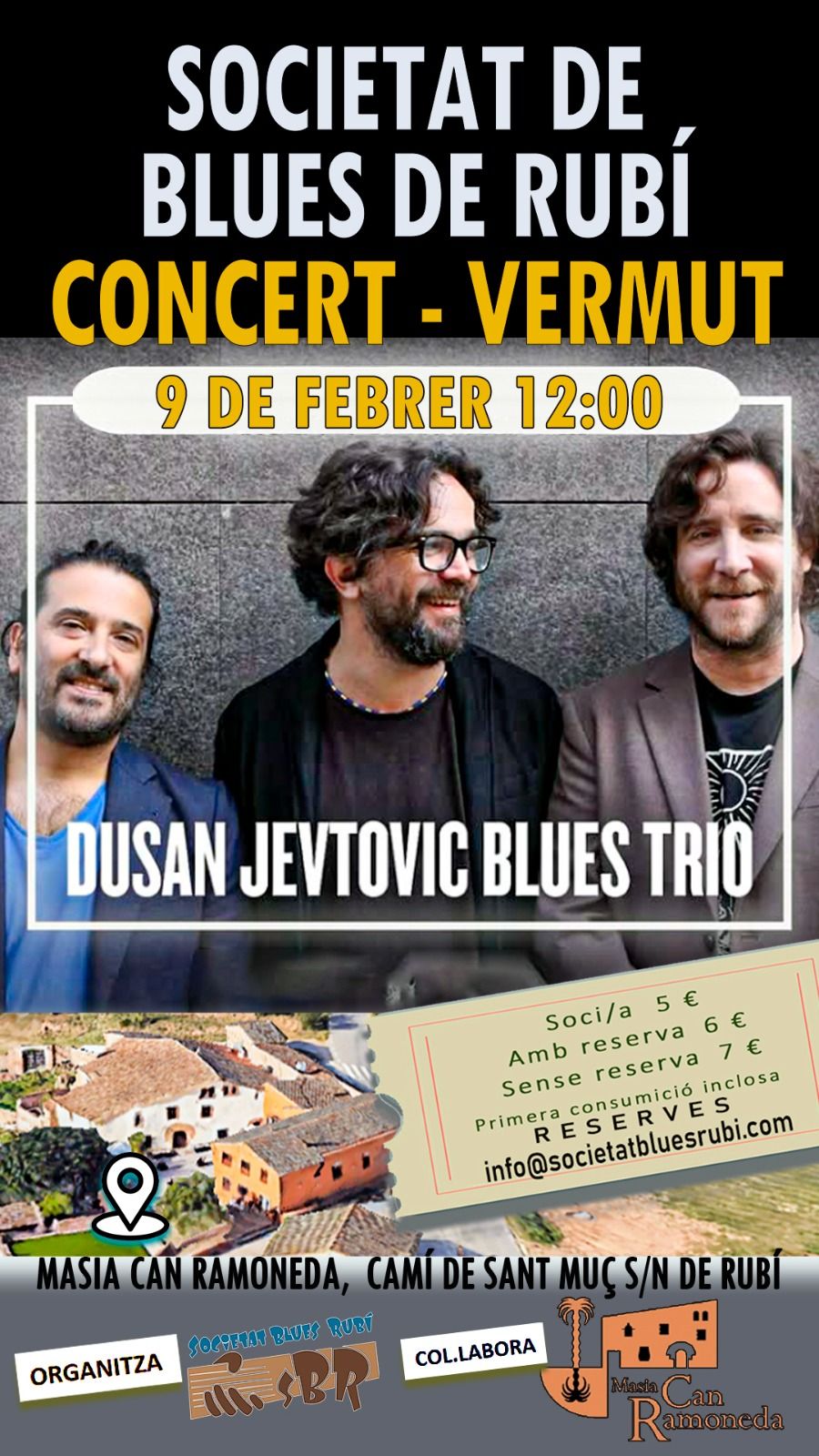 La Societat Blues de Rubí presenta en concert Dusan Jevtovic Blues Trio